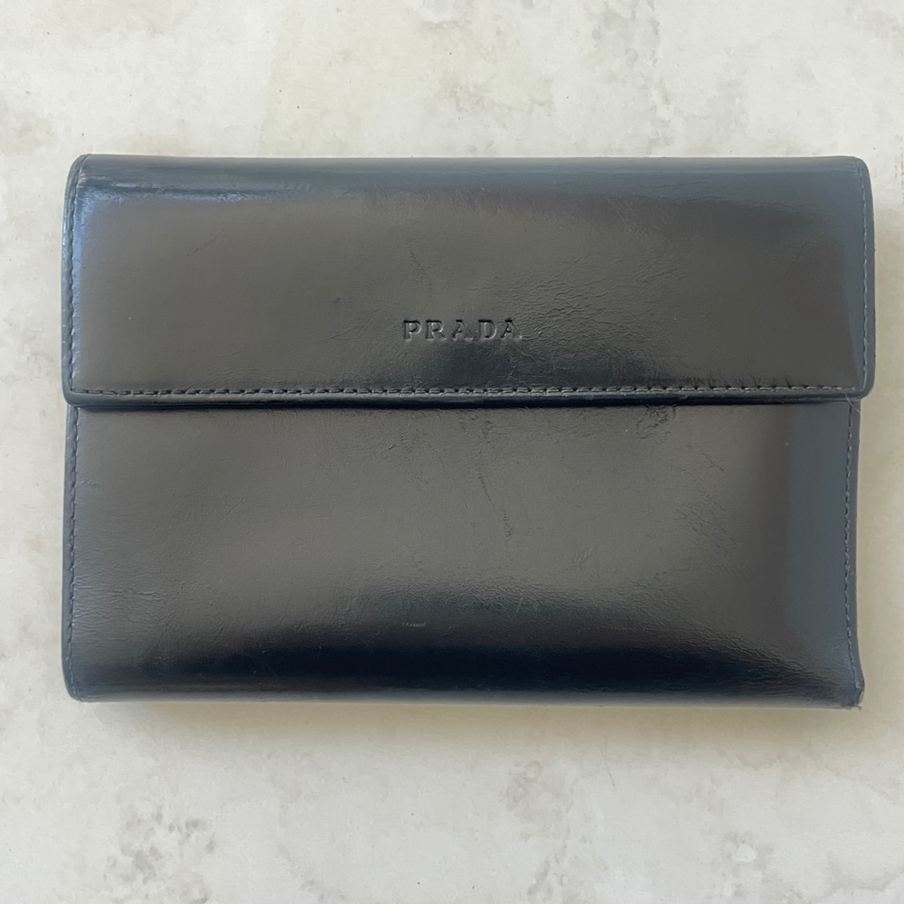 Authentic Prada Black Leather Wallet (vintage)